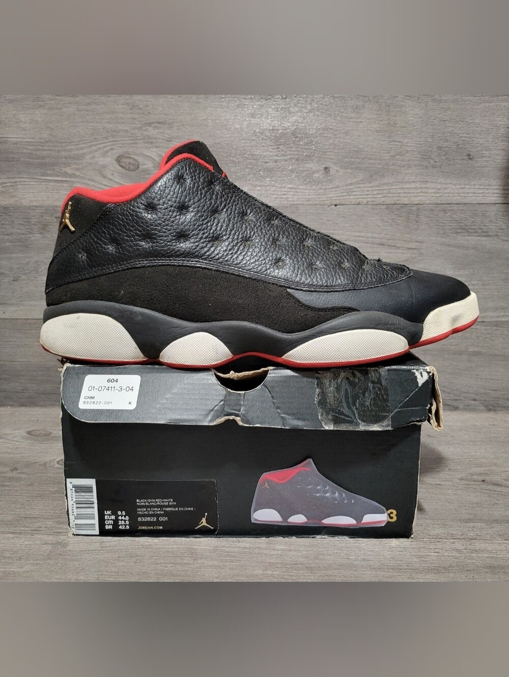 Air Jordan 13 Retro Low 2015 Bred Mens Size 14 (310810-027) Black Red